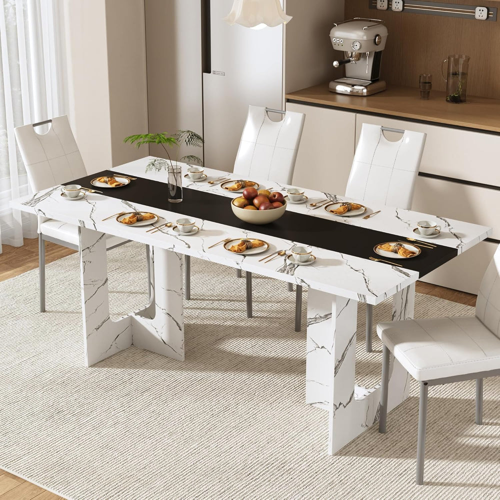 St.Mandyu 71 Inch Rectangle Dining Table for 4-8 People, Long Kitchen Dinner ...