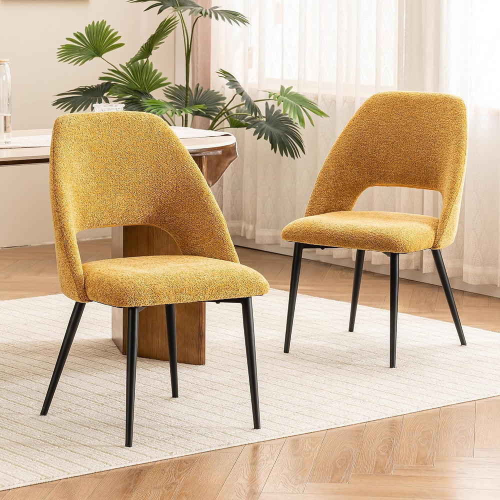 Rowill Boucle Dining Chairs Set of 4, Morden Upholstered Dining Room Kitchen ...