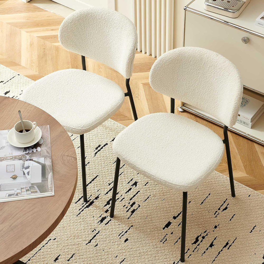 Homedot Boucle Dining Chairs Set of 4, Modern Fabric Upholstered Kitchen Side...