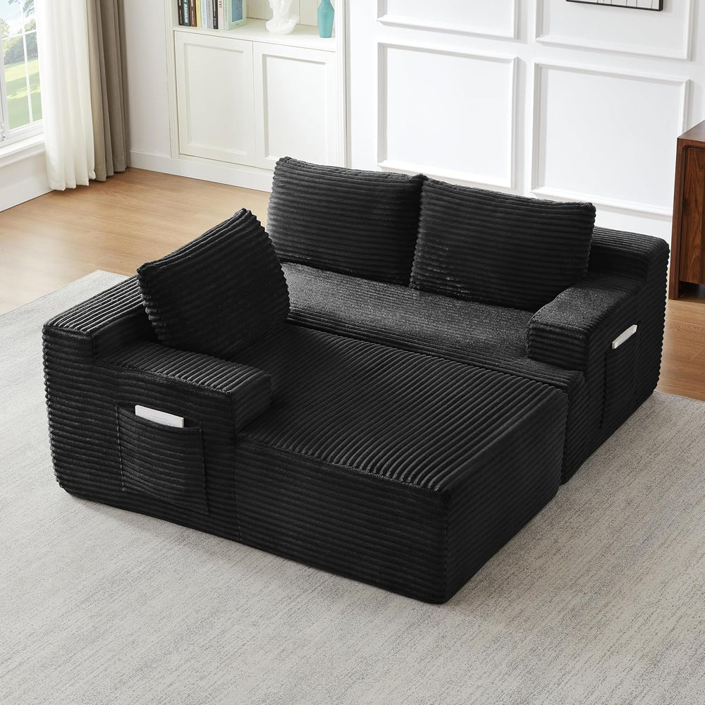Eafurn 96" L Shaped Cloud Sectional Couch with Chaise, Deep Seat Modular...