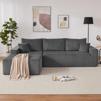 107" Modular Sectional Sofa, L-Shaped Boneless Couch with Deep Seat, Cozy Cloud Couch Sectional with Convertible Ottoman, Modern Sectional Couches for Living Room, No Assembly, Darkgray