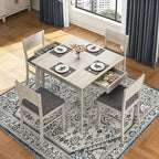 38.2'' Square Solid Wood Dining Table for 4, Farmhouse Kitchen Table for Kitchen, Dining Room, Restaurant, Natural Eco-Friendly, Washed Gray