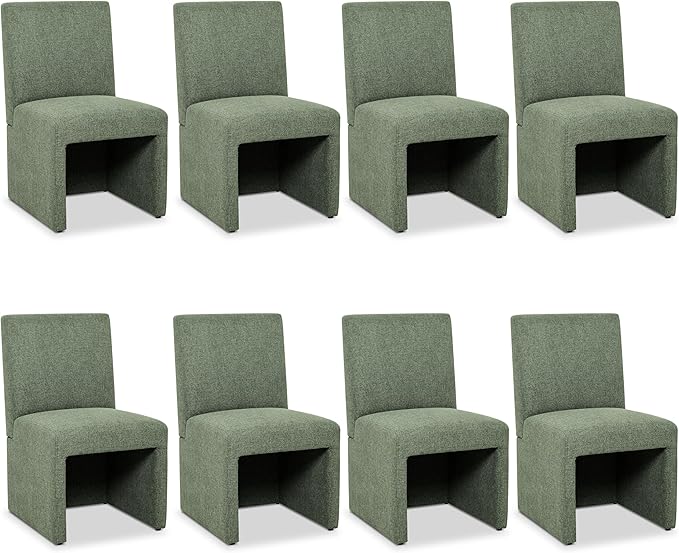 Green Upholstered Dining Chairs Set of 8, Kitchen & Dining Room Chairs, M...