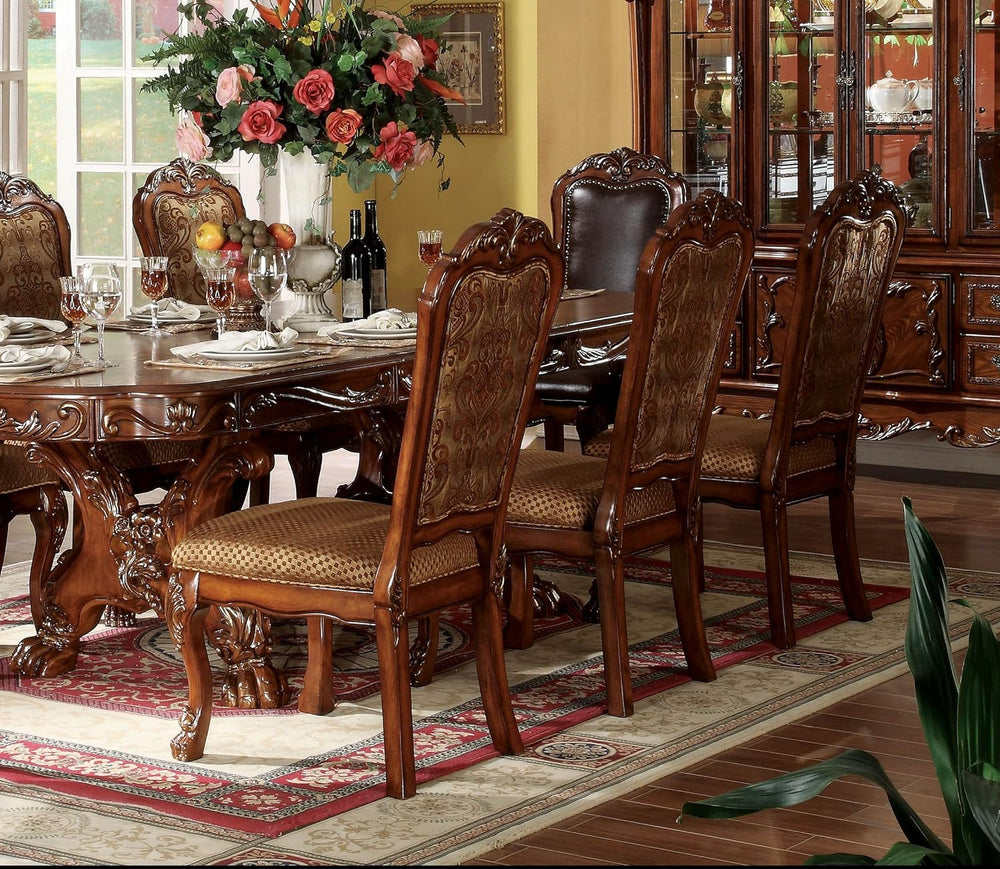 Traditional Kitchen Furniture Set 9pc Formal Dining Table Set Include 1 Exten...