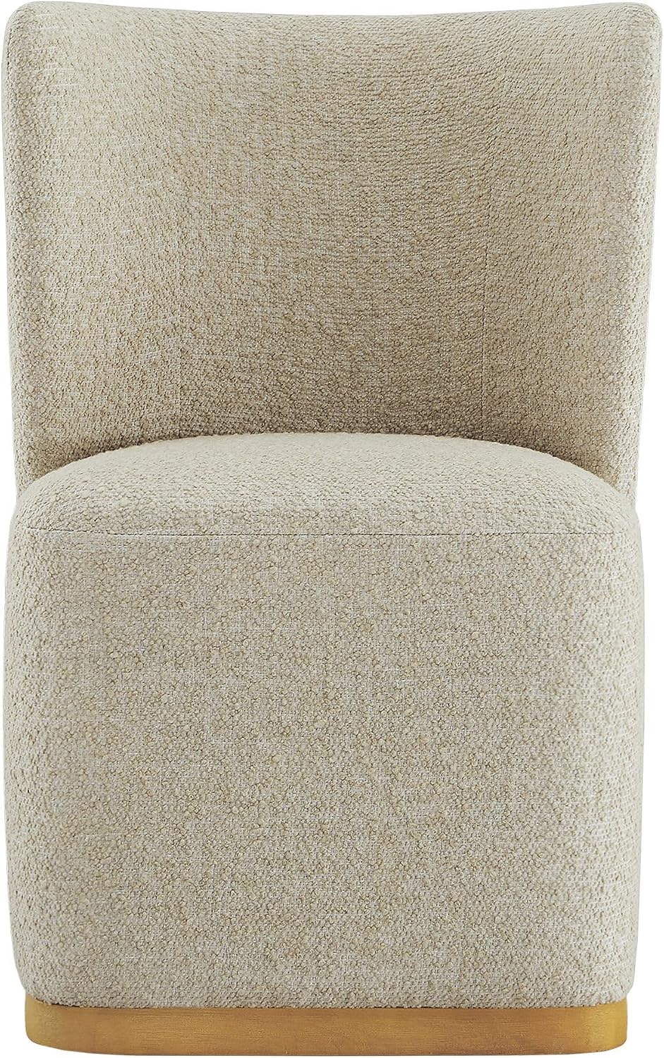 CHITA Upholstered Rolling Dining Chair with Casters Set of 4, Oatmeal | FSC C...