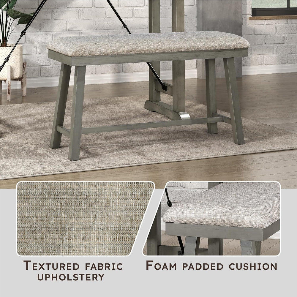 Lexicon Counter Height Bench for Dining Room Table, 41.5" Wood Bench wit...
