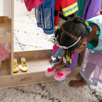 ECR4Kids Dress-Up Center with Mirror, Costume Organizer, Montessori Furniture, Natural