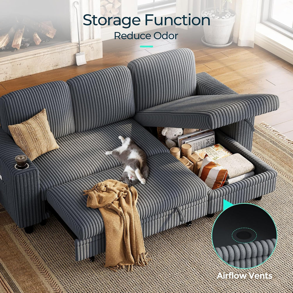 LINSY HOME Sectional Couches for Living Room, 81" L Shape 3 Seats, Grey ...