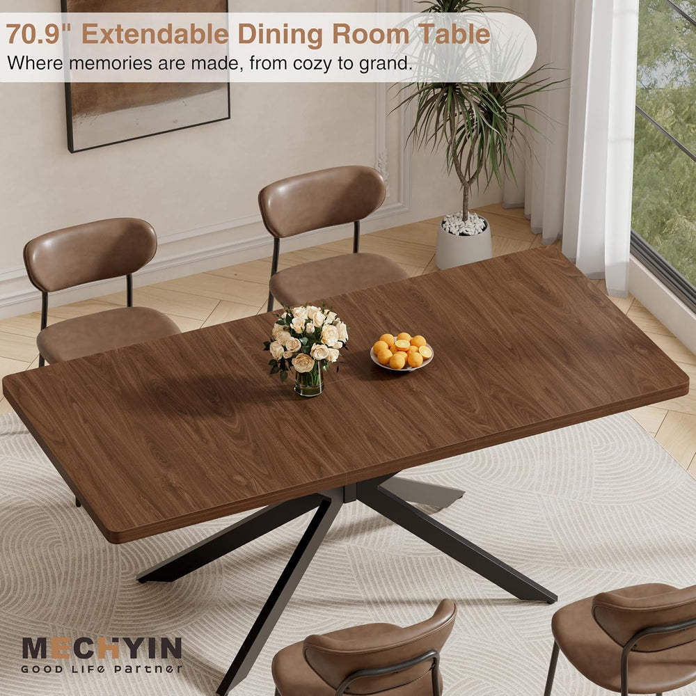 Extendable Dining Room Table for 4 6 8, 55"-70.9" Long Rectangle Ki...