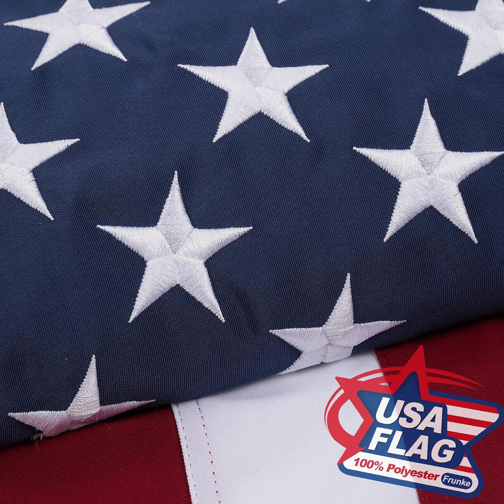 5x8 American Flag for Outside, Embroidered Super Heavy Duty Large US USA Flag...