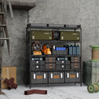 5 Tiers Storage Shelves Load 3300LBS, Metal Shelving Wire Metal Shelving Unit Shelves for Storage Adjustable Garage Shelving for Pantry Kitchen Garage Black 17.7" D x 59.1" W x 70.4" H