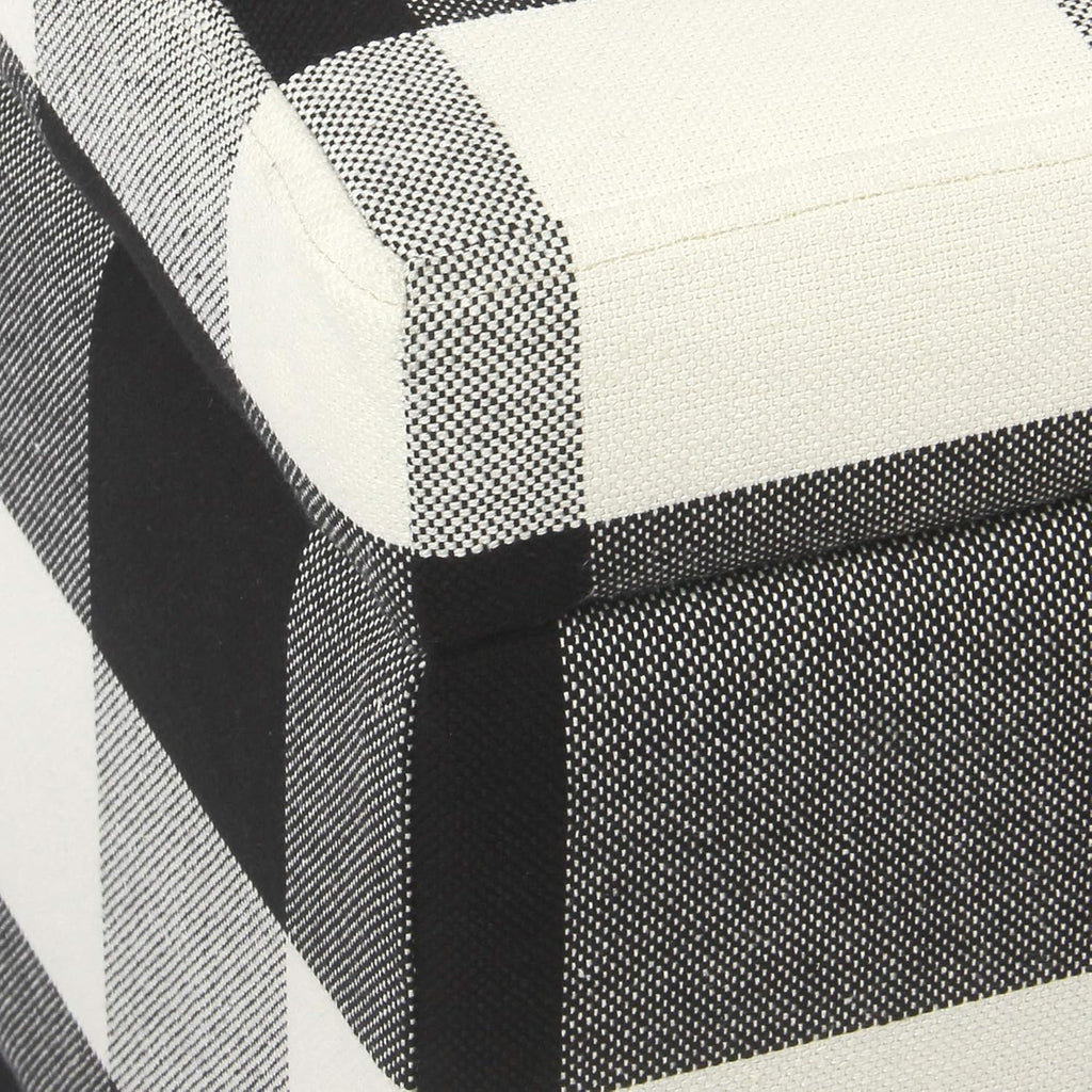 HomePop 36" Storage Ottoman Bench with Hinged Lid - Black Buffalo Plaid