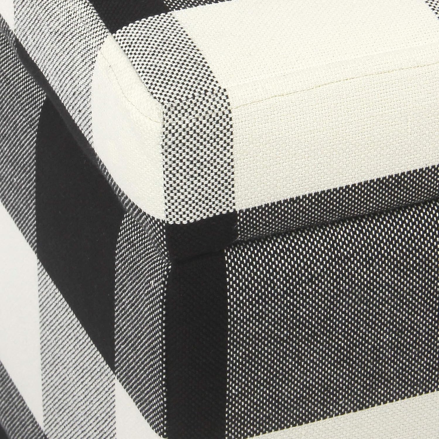 HomePop 36" Storage Ottoman Bench with Hinged Lid - Black Buffalo Plaid