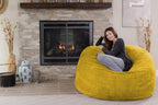 Chill Sack Bean Bag Chair - 5' Giant Memory Foam Lounge Chair with Soft Microfiber Cover – Cozy Furniture for Living Room, Dorm, & Kids' Rooms – Comfortable 5 Ft, Microsuede Lounge Sofa, Lemon