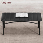 GarveeHome Dining Table Set for 4, Kitchen Table with Upholstered Chairs and Bench, Wood Rectangular Dining Table and Chairs Set for Small Space, Apartment, Dinner, Rustic Black