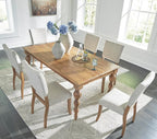 Signature Design by Ashley Rybergston Casual Stain Resistant Upholstered Solid Wood Dining Chair, Set of 2, Beige & Light Brown