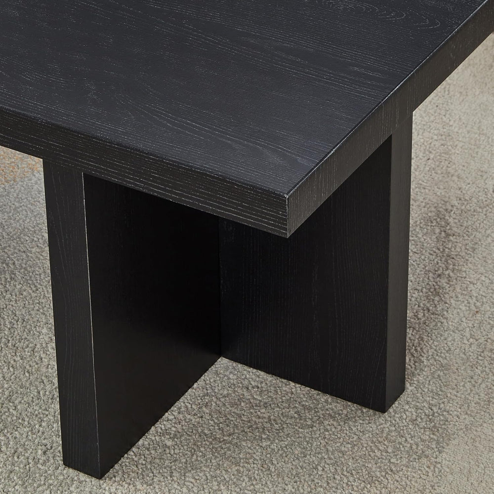 Roundhill Furniture Mchome Square End Table, Nightstand, Black Finish