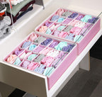 Simple Houseware 2 Pack Closet Sock Organizer, 24 Cell Drawer Divider, Pink