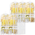 SLEEPING LAMB 6 Packs Clear Garment Bags for Dancers With 4 Pockets, 40" Kids Costume Bag for Travel and Dance Competition, Hanging Clothes Storage for Dress, Uniform, White