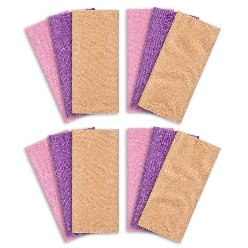 Exfoliating Washcloth 12 Pack, Peach Purple Pink