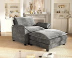 Homall 40" Modular Sectional Sofa, Single Sofa Couch with Reversible Ottoman, DIY Combination Chenille Deep 1-Seat Cloud Couch for Living Room, Apartment (Light Grey, Single Sofa Chair)