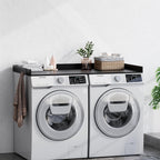Washer Dryer Countertop, Wood Countertop with Edge Rails for Laundry Room Organization and Storage, Washer Dryer Topper for Laundry Room, 27.5" x 54" (Black)
