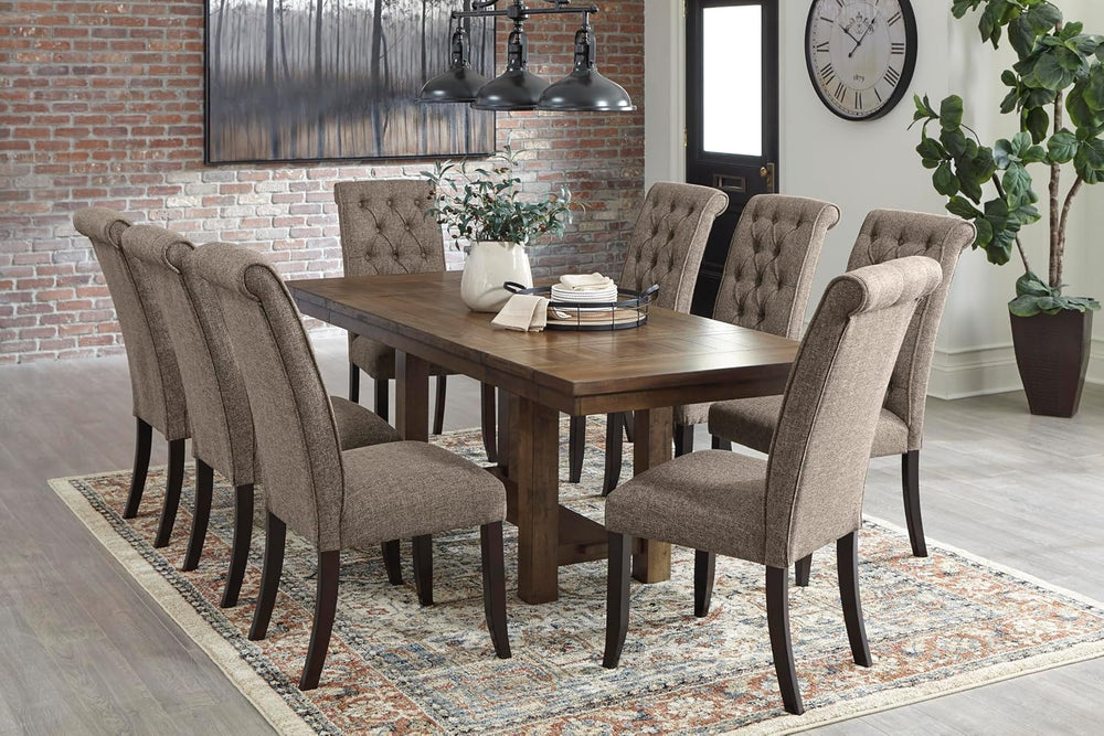 Signature Design by Ashley Extendable Dining Table, Grayish Brown, Seats 8