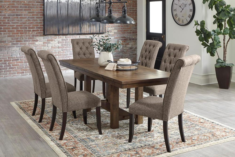 Signature Design by Ashley Extendable Dining Table, Grayish Brown, Seats 8