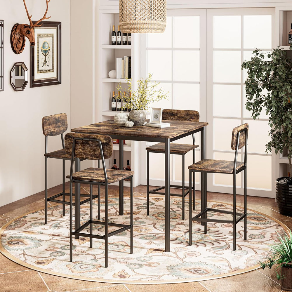 NUNU LAB Kitchen Table and Chairs of 4, Dining Table Set for 4 with Space Sav...