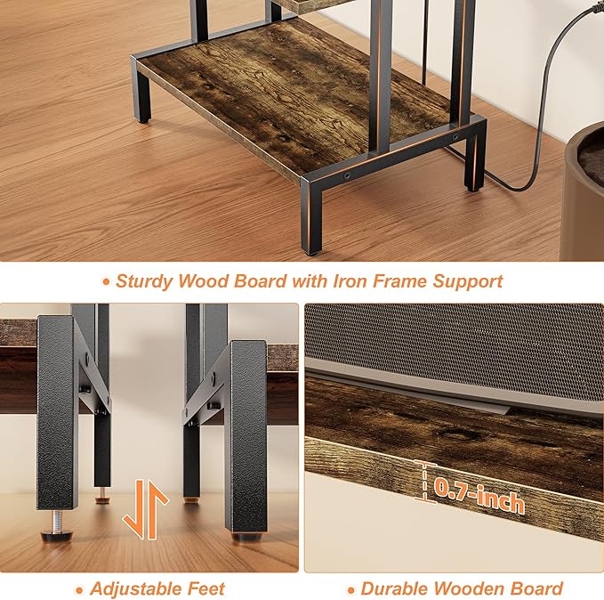 Aquzee Video Game Console Shelf, Stereo Racks - Media Stand with Outlet &...
