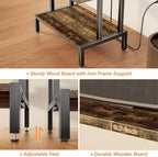 Aquzee Video Game Console Shelf, Stereo Racks - Media Stand with Outlet & Led Strip Light, 4-Tier Gaming Shelf for PS4 PS5 Xbox Games Organizer, Small Entertainment Center, AV Media Stand for CD DVD