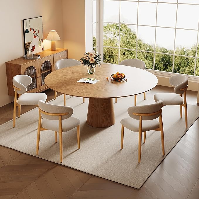 Dining Chairs Set of 6 for Kitchen Dining Table Mid Century Modern Farmhouse ...