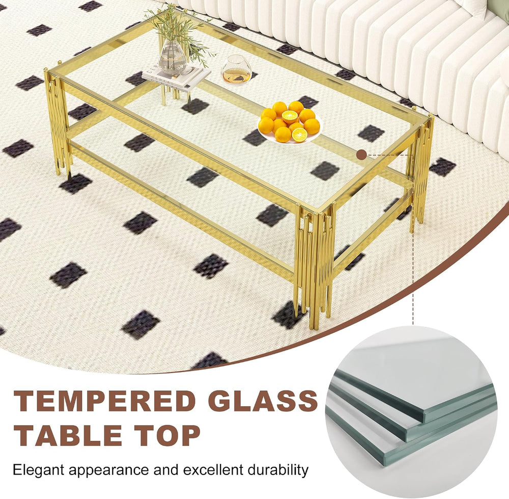3 Piece Living Room Table Set, 1 Coffee Table, 1 End Table and 1 Console, Ele...