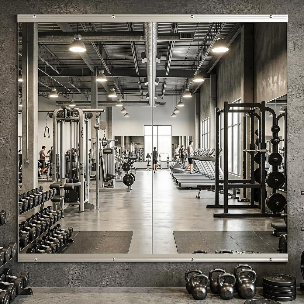 Gym Mirrors for Home Gym, 48" x 25" 2PCS Workout Mirrors Frameless