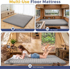 MAXYOYO Japanese Floor Futon Mattress Twin Size, 3" Thicken Tatami Sleeping Pad Foldable Roll Up Mattress, Portable Floor Mattress Pad for Adults, Guest Room, Camping, Grey
