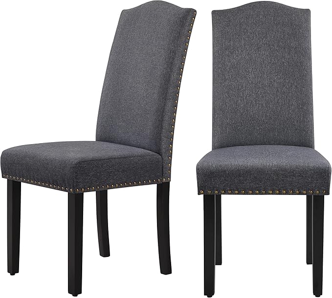 Yaheetech Upholstered Dining Chairs Set of 2, Modern Kitchen Chairs with Nail...