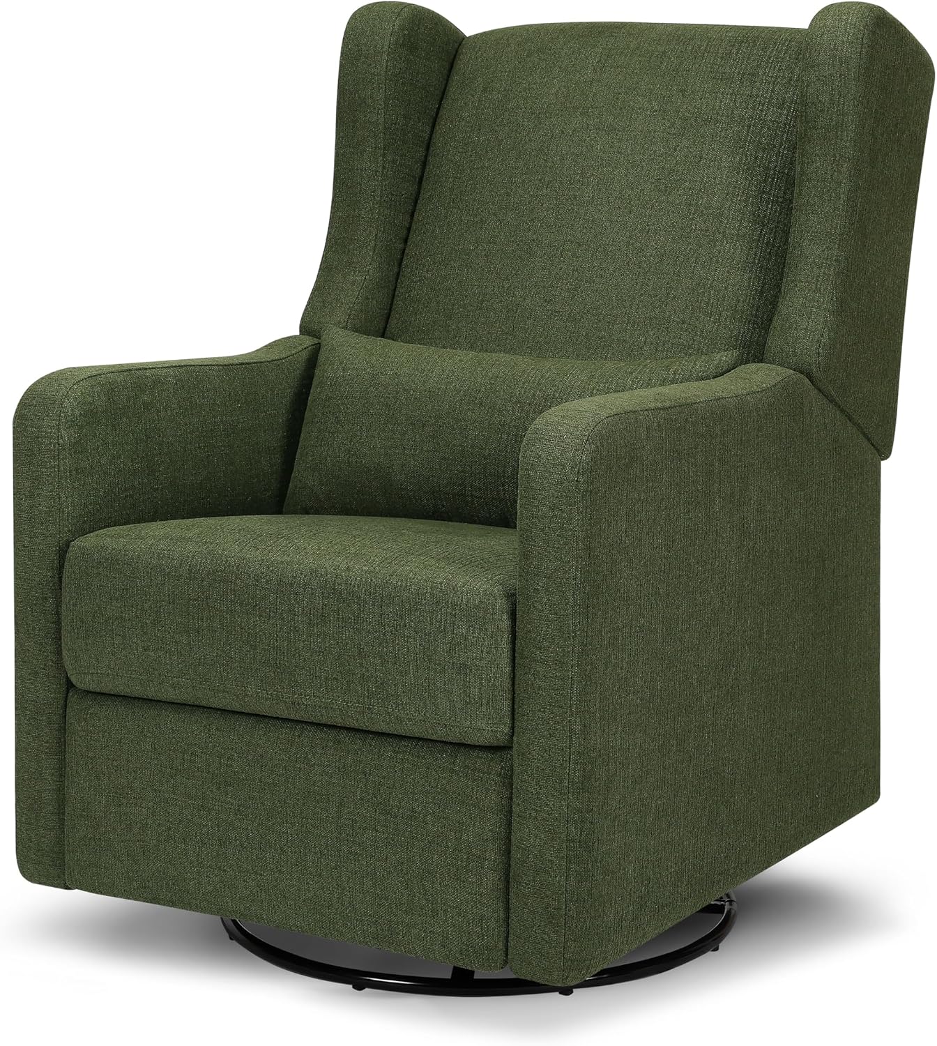 Carter's by Davinci Arlo Recliner, Performance Forest Green Linen | Glider Recliner Nursery Chair w/ 360° Swivel - GREENGUARD Gold & FSC Certified - Water & Stain Resistant Glider Rocking Chair