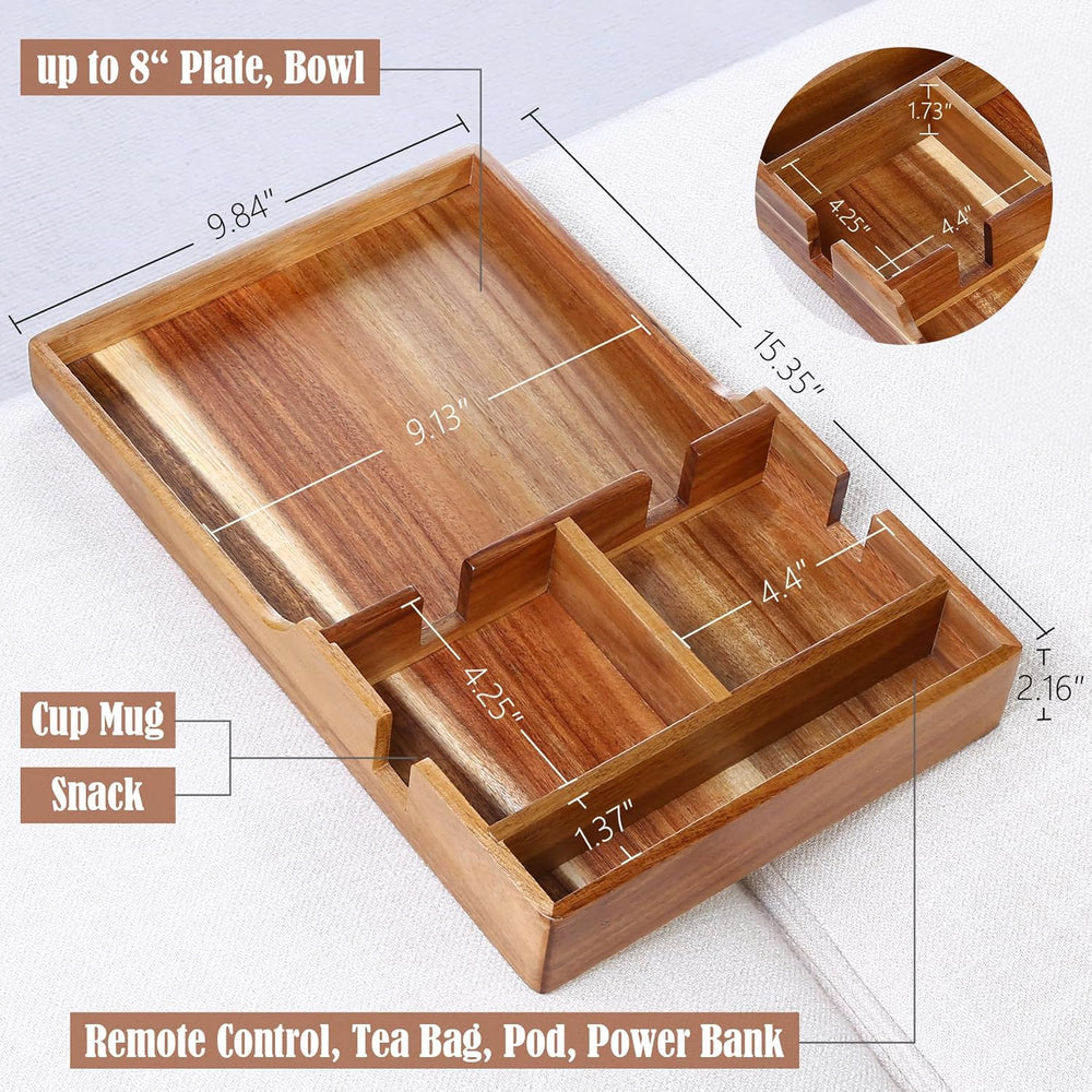 Nnewvante Couch Tray Insert with Cup Holder,2-in-1 Insert & Flat Sofa Org...