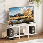 TV Stand, Entertainment Center, Industrial TV Media Console Table with Open Storage Shelves, 2 Tier TV Cabinet for Living Room, Bedroom