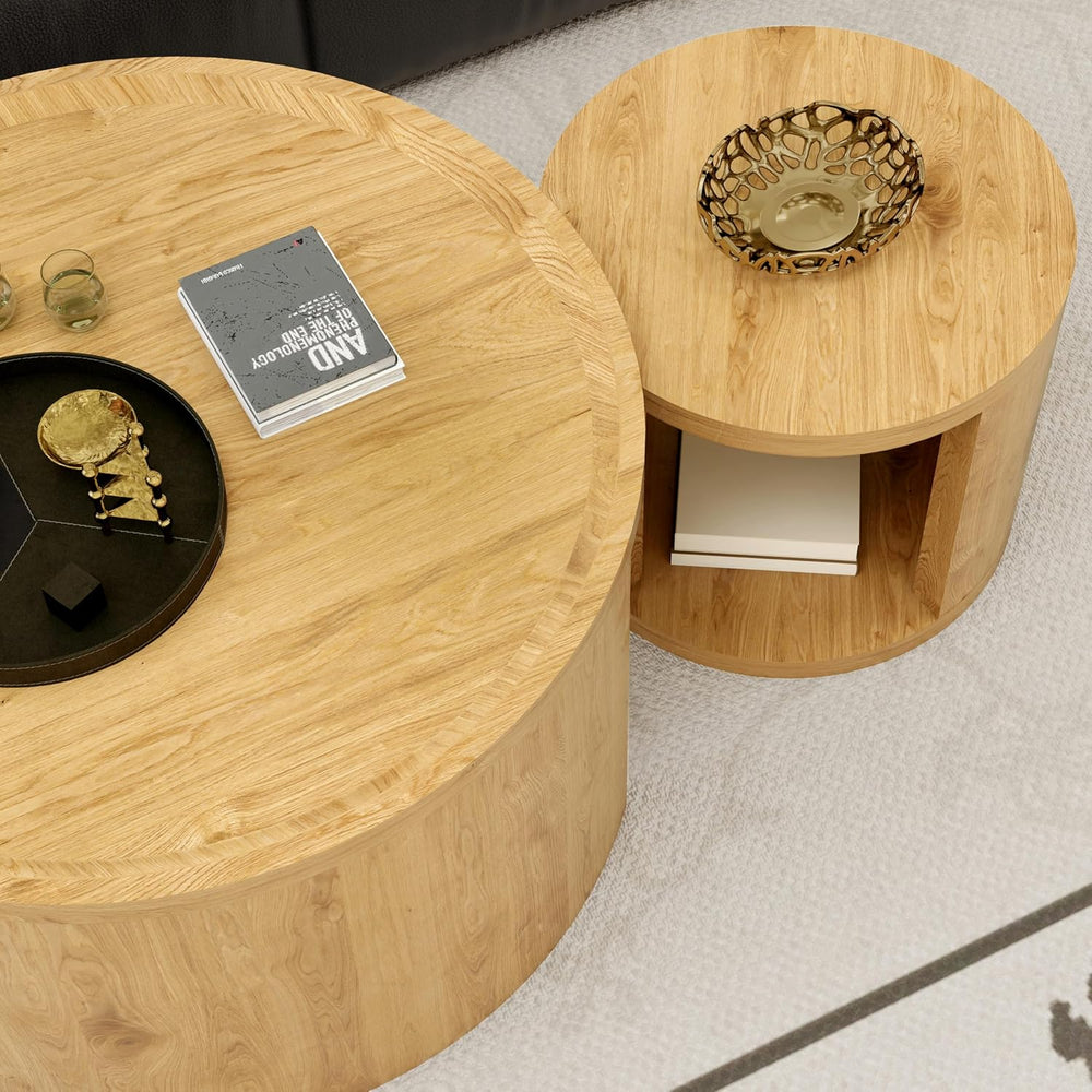 32" Anti-Slip Nesting Tables, Nesting Side Tables with Smooth Wood top, ...