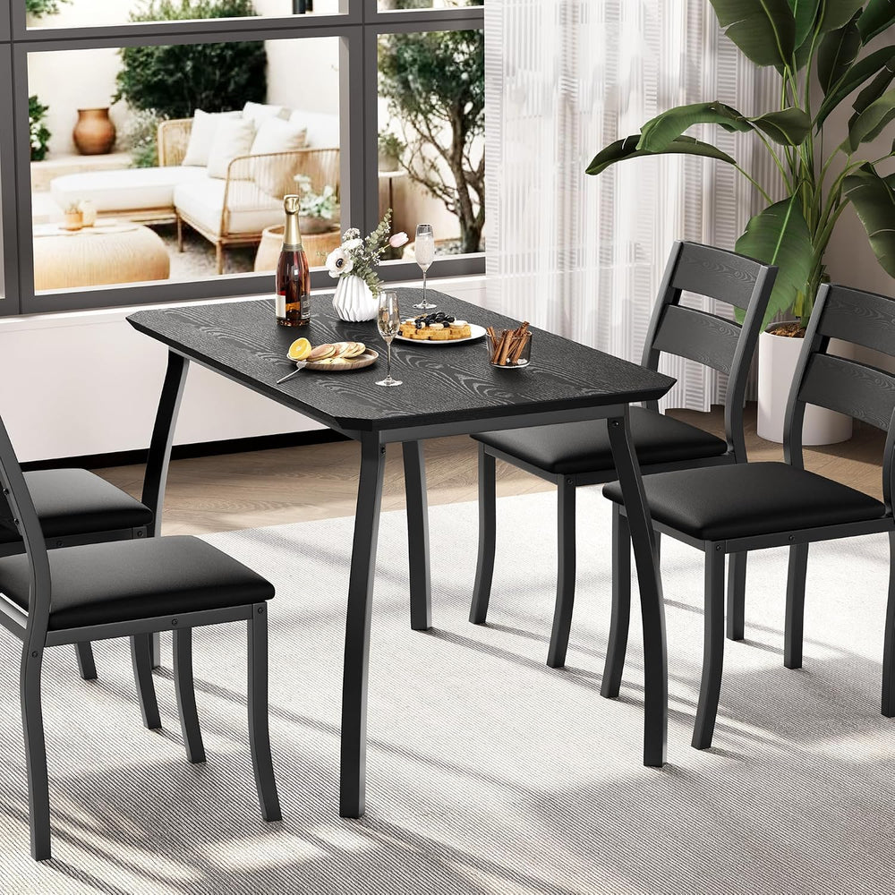 IDEALHOUSE Dining Table Set for 4 Modern Kitchen Table and Chairs Set with Ch...