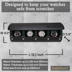 DailyWatch | Personalized Watch Roll Travel Case For 4 Watches - Handmade Genuine Leather Travel Case With Custom Engraving of Name or Initials - Black Green