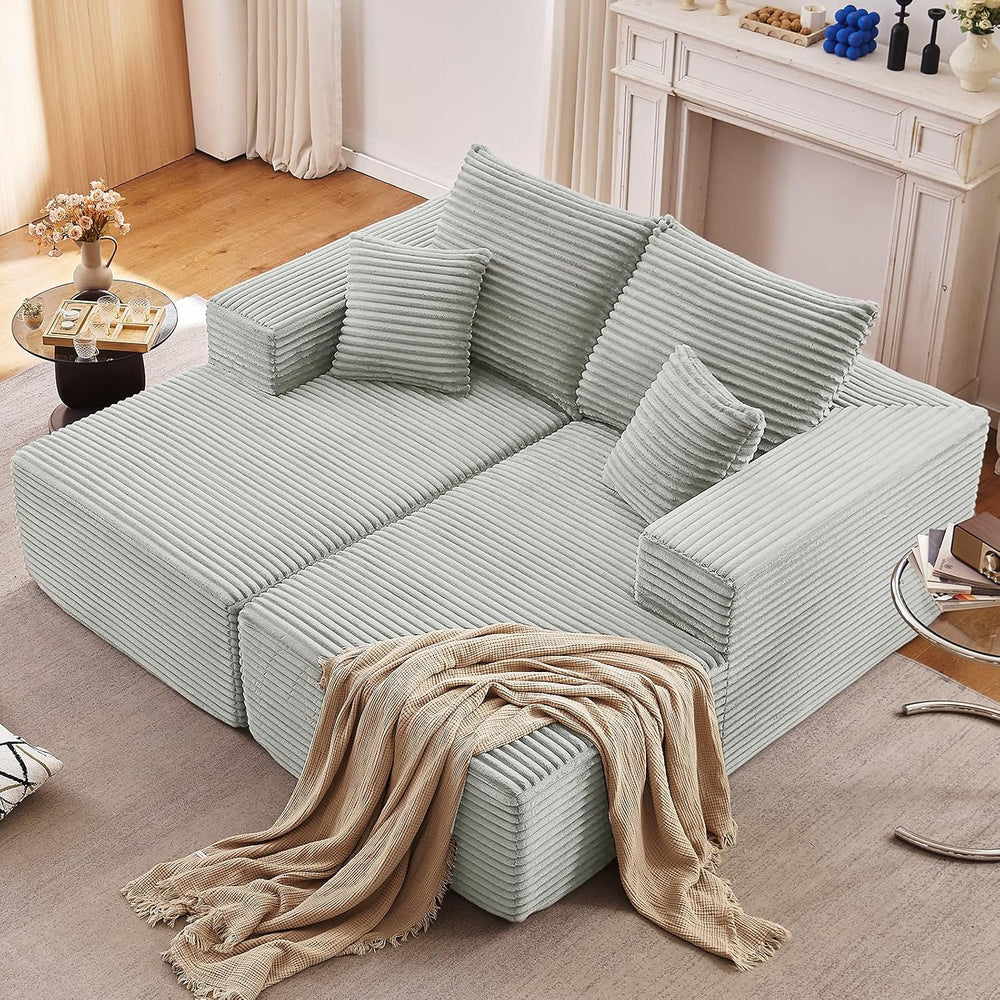 75"Oversized Chaise Lounge Chair,Sectional Double Lounge Chaise with Pil...
