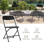 30 PCS Plastic Folding Chair, Portable Commercial Chair, Heavy-Duty Plastic Folding Chairs, Folding Chair with 350 LB Capacity for Wedding Party Outdoor Indoor Black