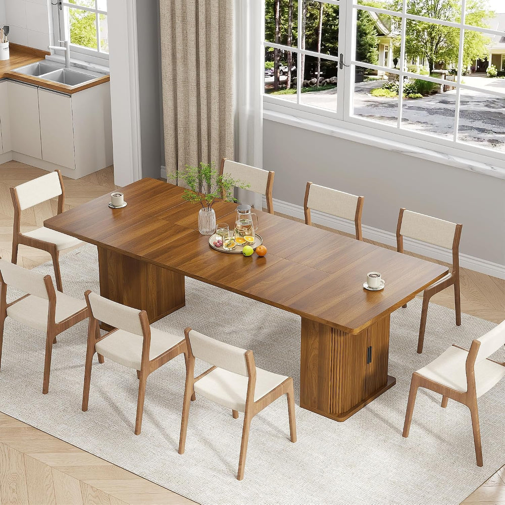 39-94 inch Extendable Dining Table for 4-10, Rectangle Expandable Long Kitche...