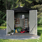 Flamaker 6x4 FT Storage Shed Waterproof Metal Garden Shed with Lockable Door Utility Tool Shed Outdoor Storage for Backyard, Patio and Lawn, White