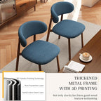 Kitchen Dining Chairs Set of 2 Modern Soft Linen Farmhouse Dining Room Chair, Blue/Walnut