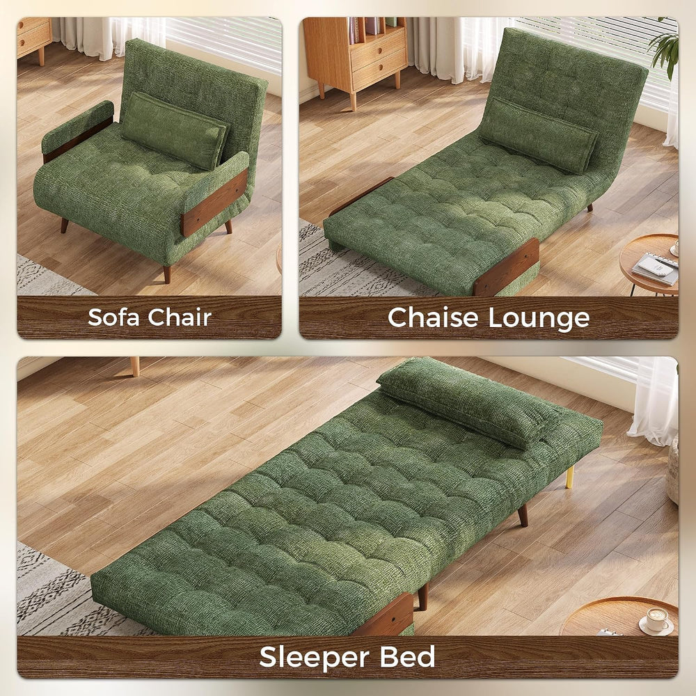 JASIWAY 28" Mid-Century Convertible Sofa Chair Bed Sleeper for Adult, Futon
