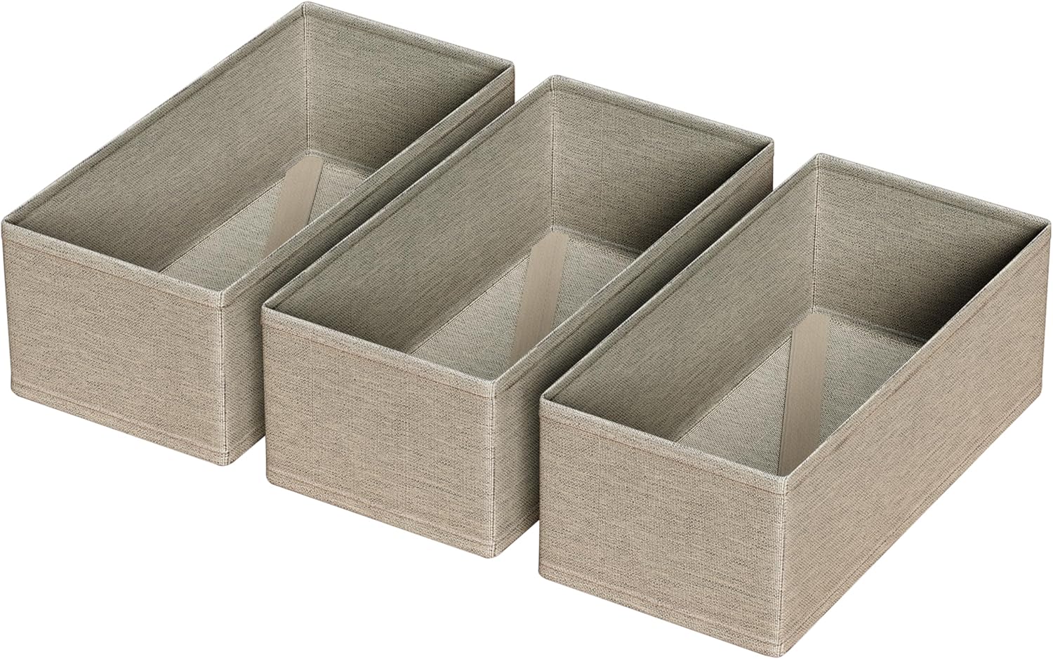 3 PACK Drawer Organizer Clothes，drawer Divider， Dresser Drawer Storage for Sock, Underwear, Bra，Panties，Belt, Tie, Stockings, Leggings & Accessories (Beige)