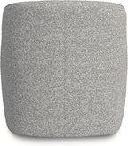 Upholstered 360° Barrel Back Swivel Chair | Accent Chairs for Living Room & Bedroom | Decorative Home Furniture, White Boucle with Gray Yarn